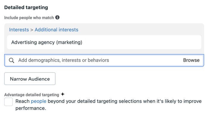 Advantage Detailed Targeting